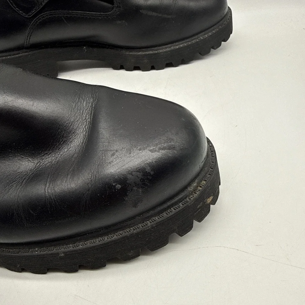 SKECHERS Boot 7.5 Leather Chunky Sole‎ Monk Strap Grunge Goth Cyberpunk Y2K